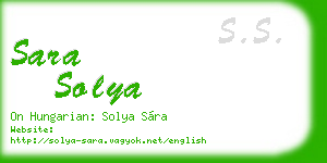 sara solya business card